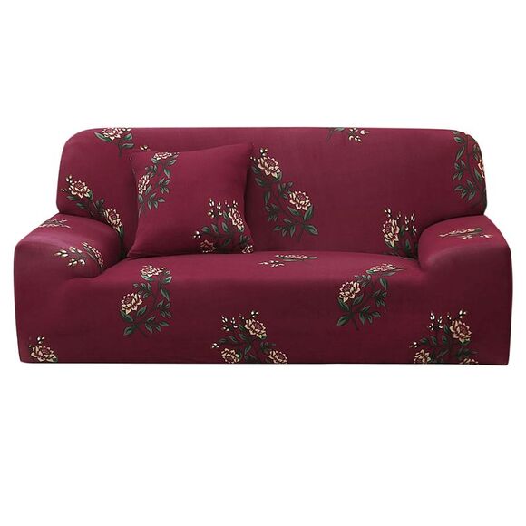 Stretch Sofa Cover Floral Printed Couch Slipcover with One Pillowcase Medium - Picture 1 of 6